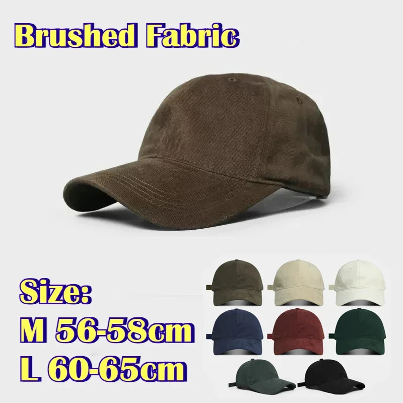 XXL Big Size Baseball Caps Solid Big Head Brushed Soft Cotton Extra Large Size Low Profile Golf Hats Women's OverSize Cap Men