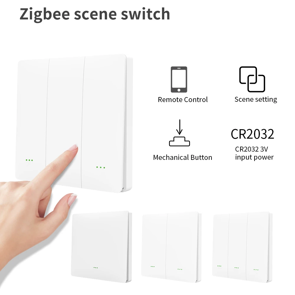 Smart Home Control Tool,Zigbee Wireless Scene Switch, Push Button Controller, Multi-function Scene Settings for Tuya Devices