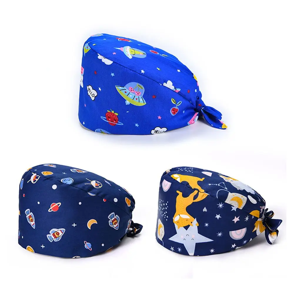 مرنة للمنزل جولة رقيق قبعة طباعة قبعات فرك قبعة الأزهار منتفخ