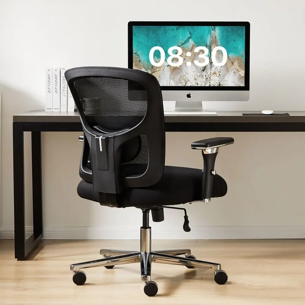 

Big and Tall Office Desk Chair with Lumbar Support, 500lbs Heavy Duty Mesh Ergonomic Computer Chair with Arm and Wide Comfy Seat