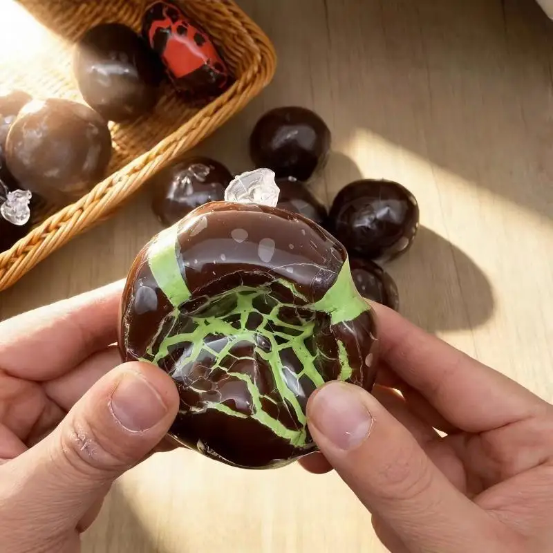 [DO]1Pcs Cracking Wax Ball Soft Decompression Toys Cantaloupe Chocolate Handmade Ball Anti Stress Sensory Fidget Toy[DO]