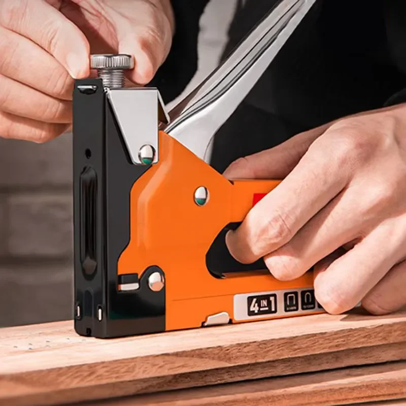 EE1 4 in 1 Heavy Manual Nail Stapler for Door Framing Finish Furniture Hand Tool Staple