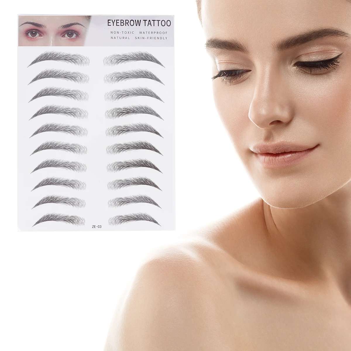 

2pcs Eyebrow Stickers False Eyebrows Man Stencils Makeup Set Kit Artificial Eyebrow Use Longlasting Skin Friendly