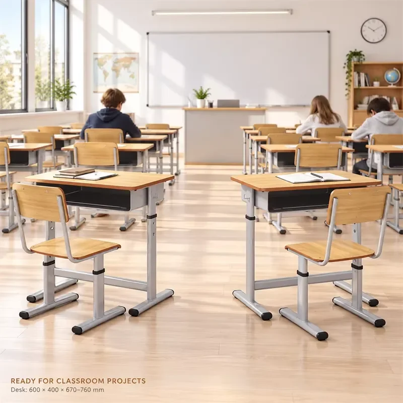 School Furniture School Chairs Desk Chair Set Student Study Table Adjustable Metal Eco-Friendly Modern MEETCO