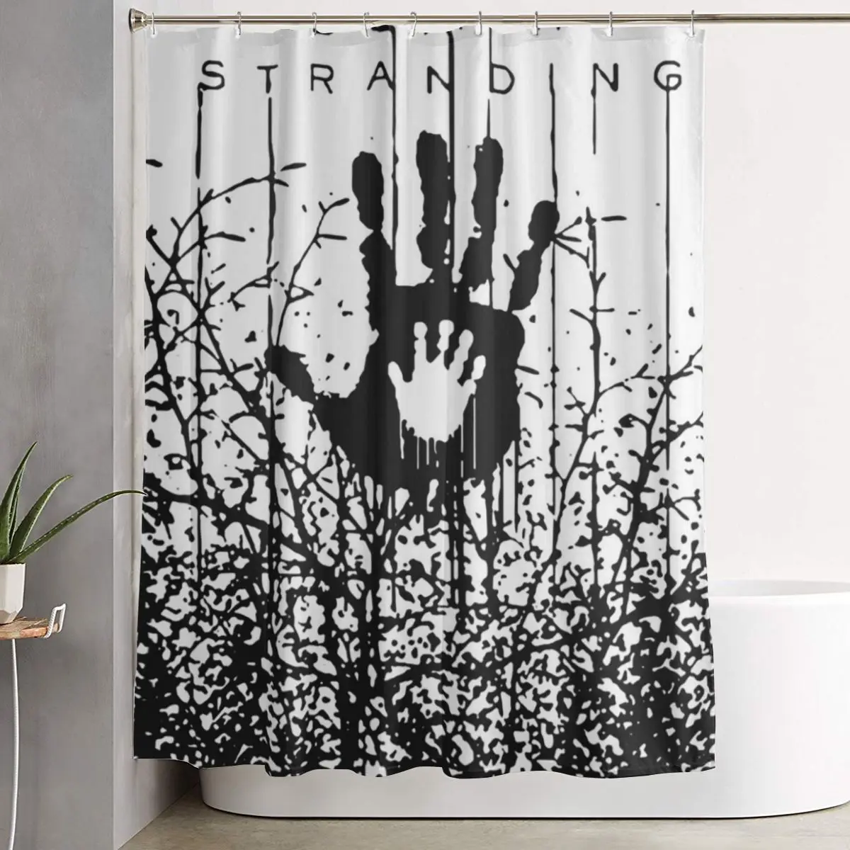 

Занавеска для душа с изображением персонажей игры Death Stranding для фанатов, полиэстеровая, водонепроницаемая, с крючками