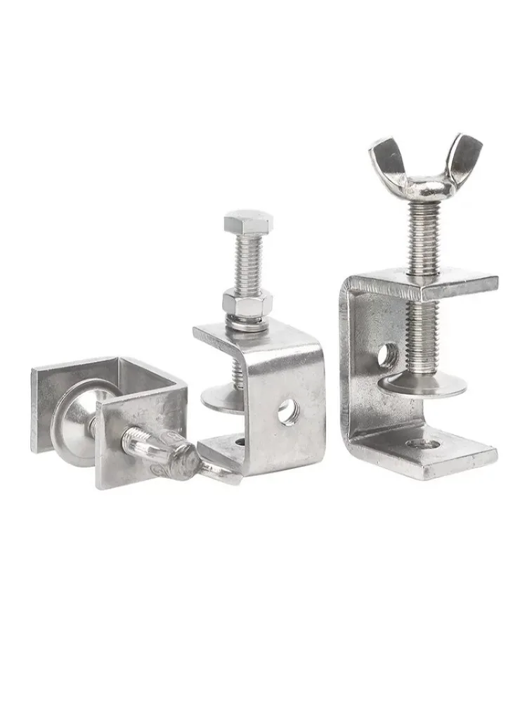 304 Stainless Steel C-clamp Steel Pipe Square Clamps 20~130mm Tiger Clamp Heavy Duty C-clamp Multi-function Hardware Fastener