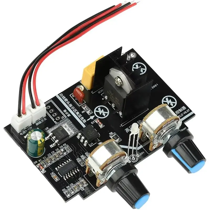 

75STO-Spot Welder Machine Control Board 9-12V 40A Spot Welding Machine Adjustable Time & Current Solid State Relay Power Control