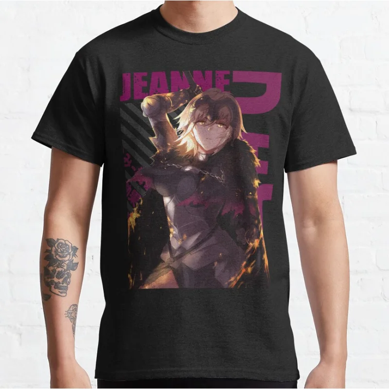 

Fate - Jeanne d'arc fate stay night Cute Anime kawaii video game Short-sleeve crewneck T-shirt large size Adult Tops S-6xl