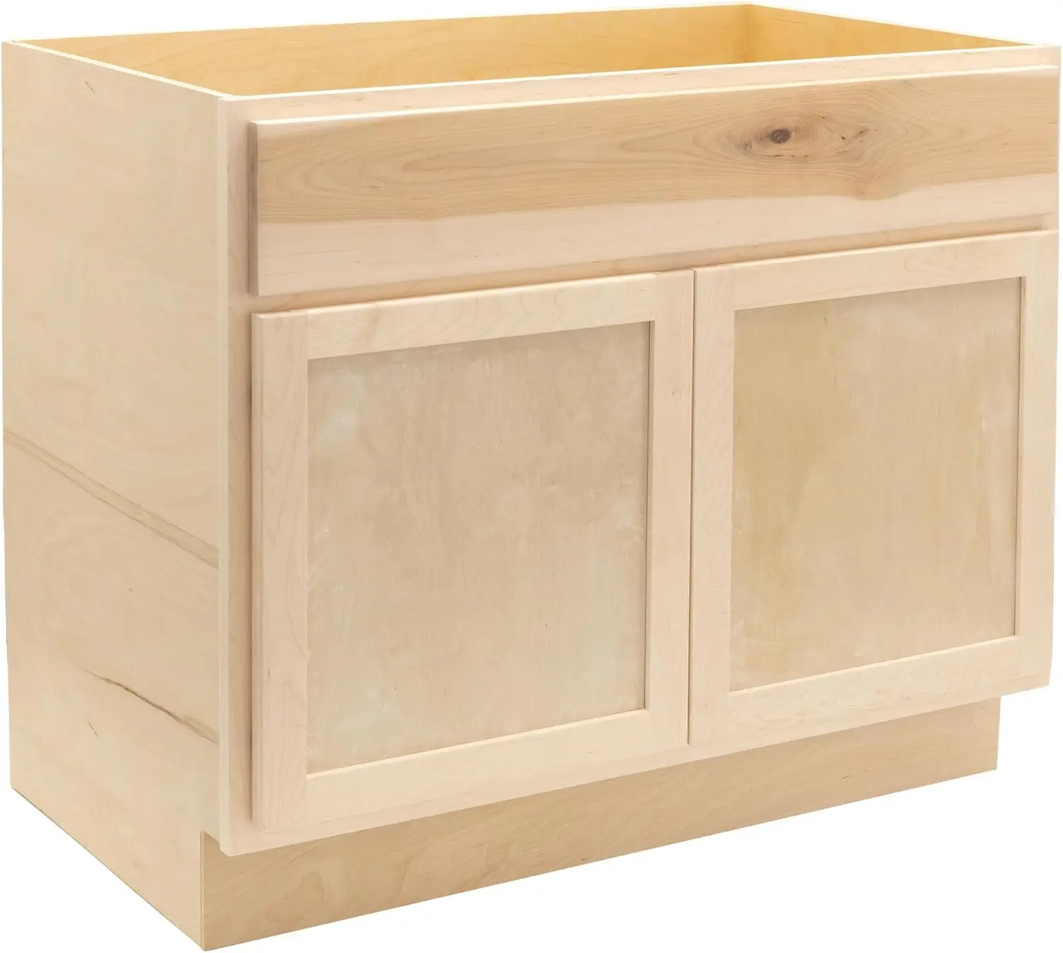 

Quicklock RTA (Ready-to-Assemble) | Base Kitchen Cabinets - Shaker Style | Made in America (Raw Maple, 36" Wx34.5 Hx24 D Sink Ba