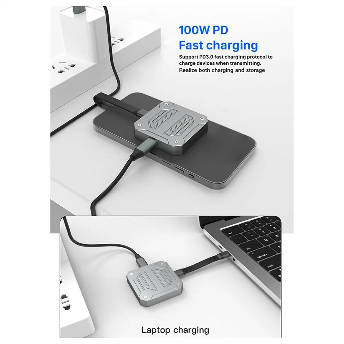 AA2038 Superior Magnetic Mini 2230 M.2 SSD Case NVMe Enclosure 10Gbps M.2 to USB Type C External Adapter for PCIe SSD B