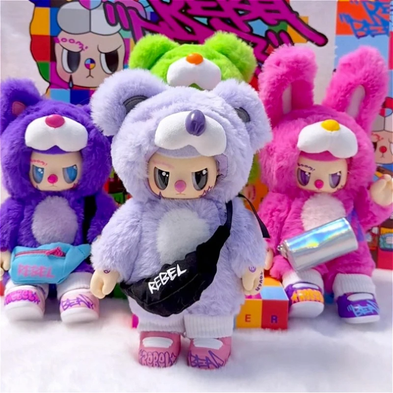 

Rebel Bear The Street Series Blind Box Cute Anime Figure Toy Surprise Bag Mystery Plush Doll Home Ornament Collectible Girl Gift