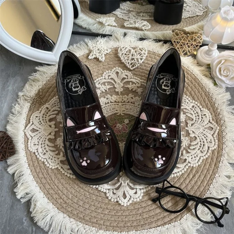 

Girls' PU Leather Black & Brown Shoes - School Uniform, Party Dress & Princess Performance Casual Flats