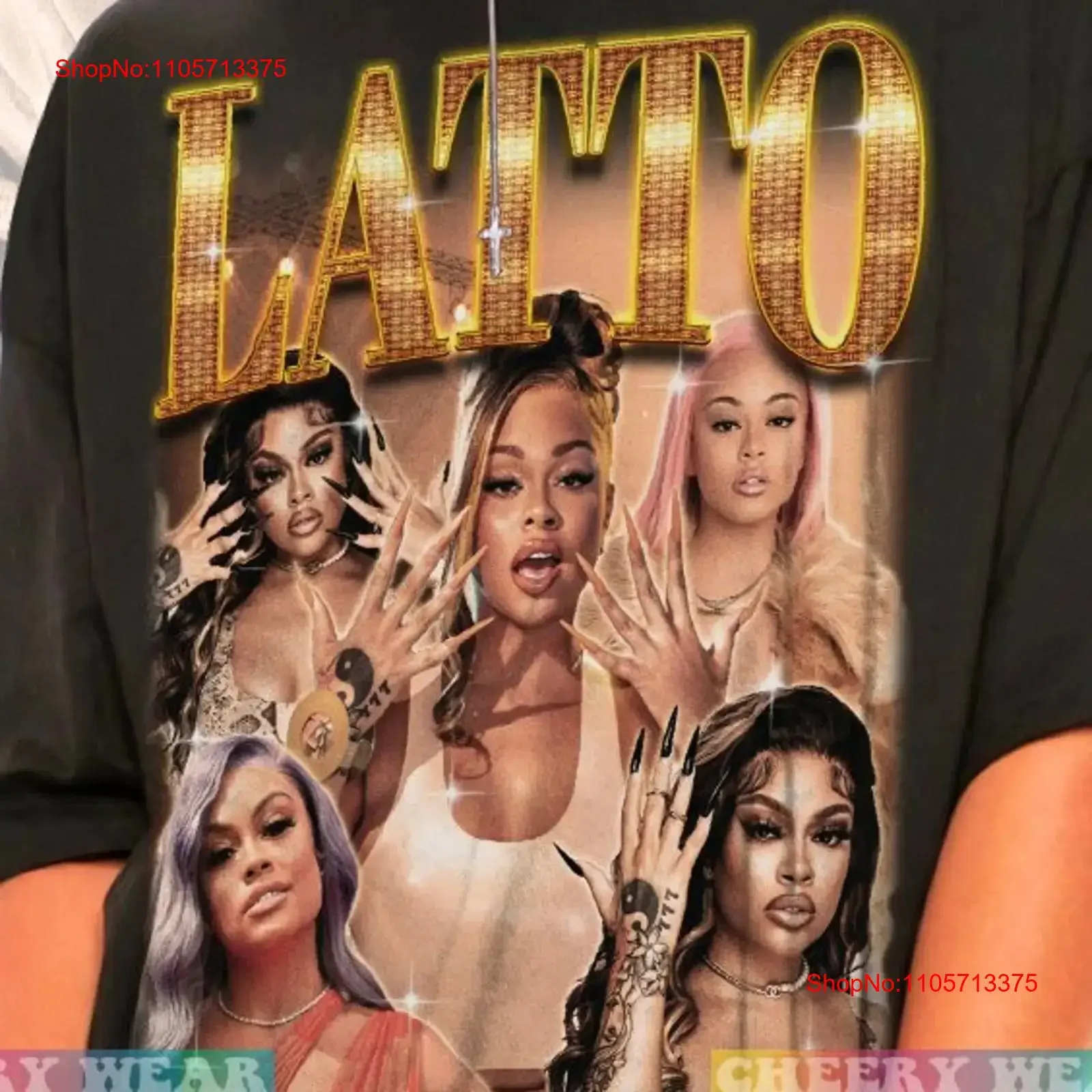 Футболка Latto Big T Energy Alyssa Michelle Stephens, винтажная, с эффектом потертости, унисекс, слегка дышащая, эластичная