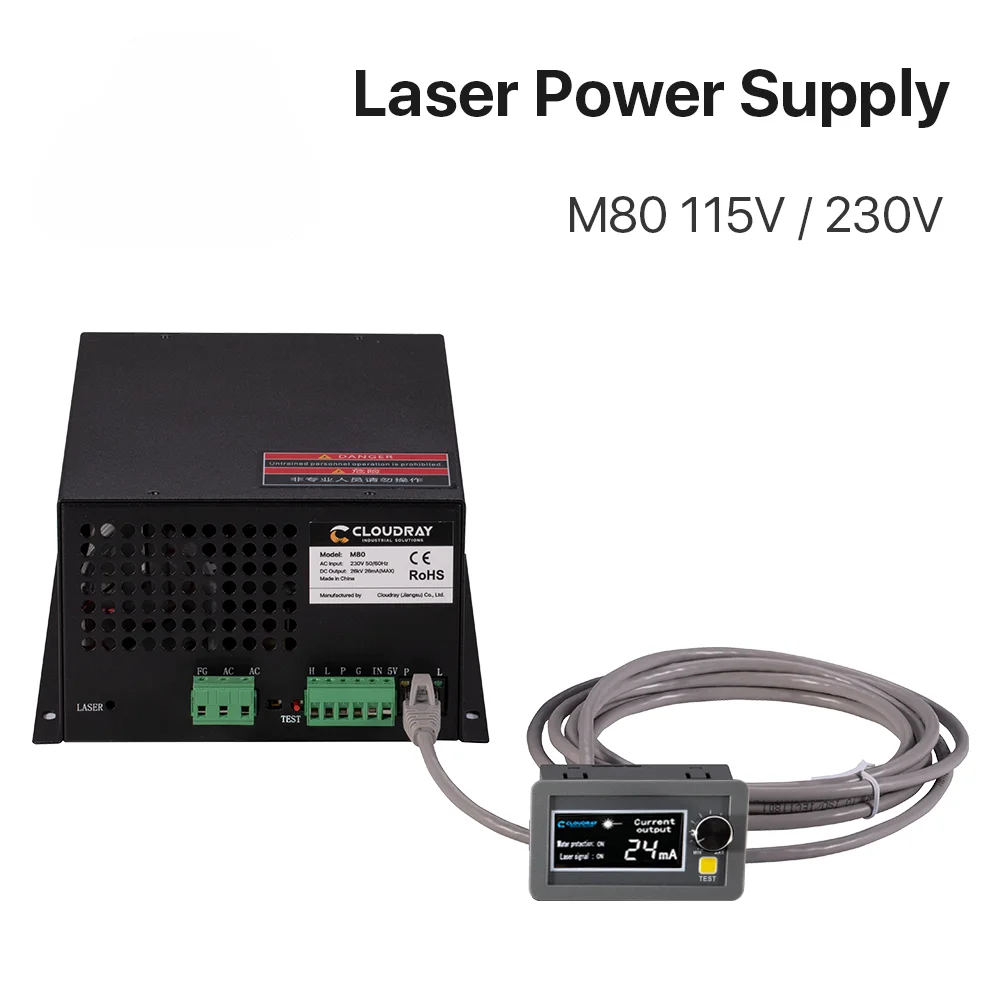 80W CO2 Laser Power Supply 115V/230V for CO2 Laser Engraving Cutting Machine M80 category