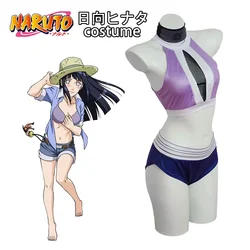 Anime Naruto kostiumy Cosplay Hyuga Hinata Sexy letnie stroje kąpielowe Bikini na plażę damska dziewczyna opaska rekwizyty do Cosplay impreza z okazji Halloween