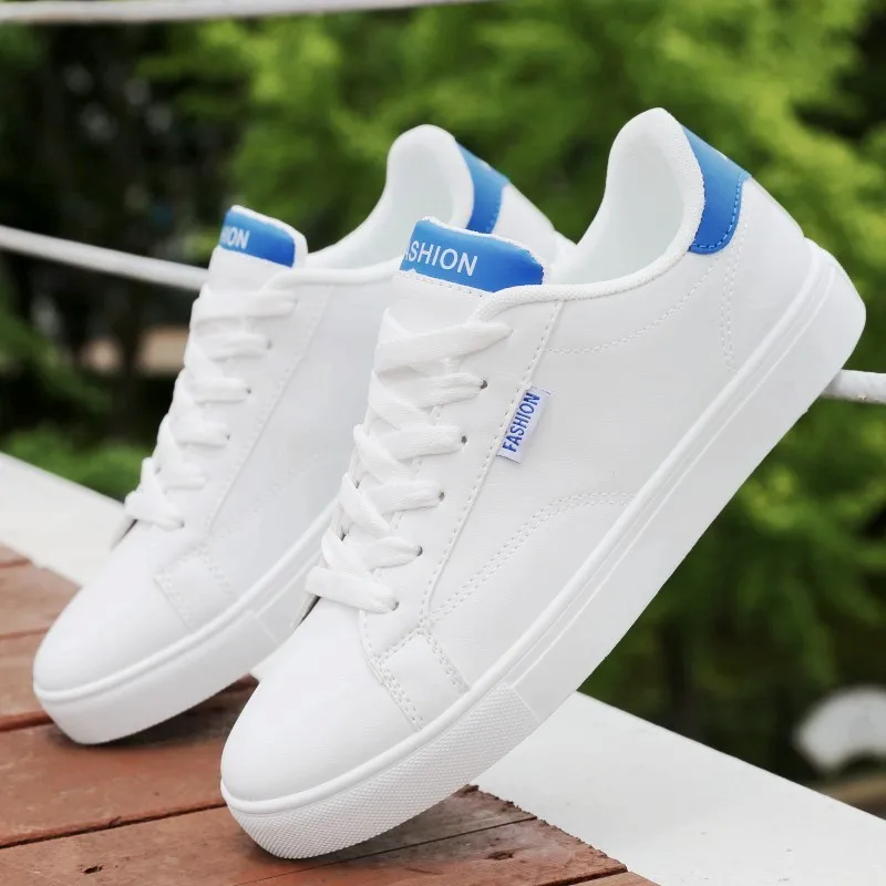 Zapatos de skate para hombre, zapatos blancos transpirables de caña baja, zapatillas planas con cordones 47, tenis blancos para viajar y caminar, Tenis Masculino 48