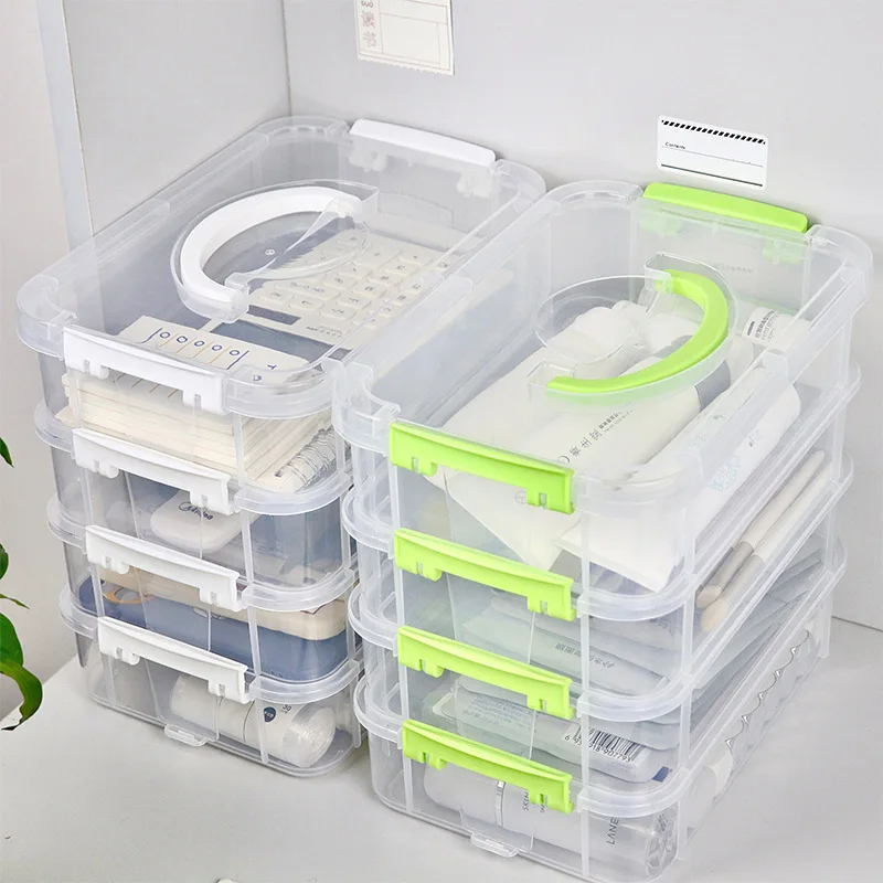 

4 Tiers Transparent Box Plastic Storage Box School Office Container Drawer Organizer Table Jewelry Box Makeup Organizer Box Bins