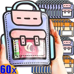 60/1Pcs Creative Gifts Packaging Bags School Bag Shape Candy Snack Self-lock Bags Home Kids Birthday Party Decors Gifts Handbag