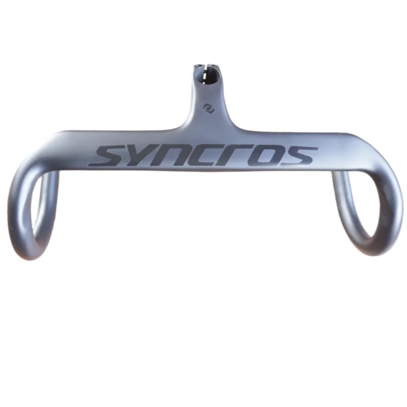 Syncros  carbon handlebar  T800 Carbon Fiber Integrated Handlebar 380-440mm Road Bike Bent Bar For Fork Clamp 28.6mm 80-120mm