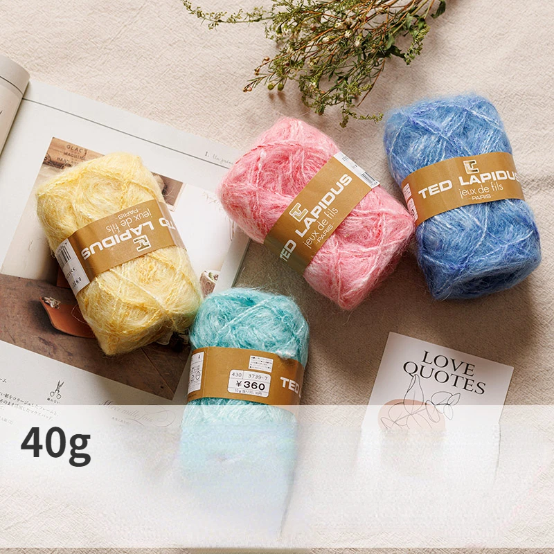 Duan Dyed Mohair Yarn Soft Non Tie Handmade DIY Woven Medium Fine Yarn, Colored Crochet Thread, Rod Needle Thread Mohair Yarn