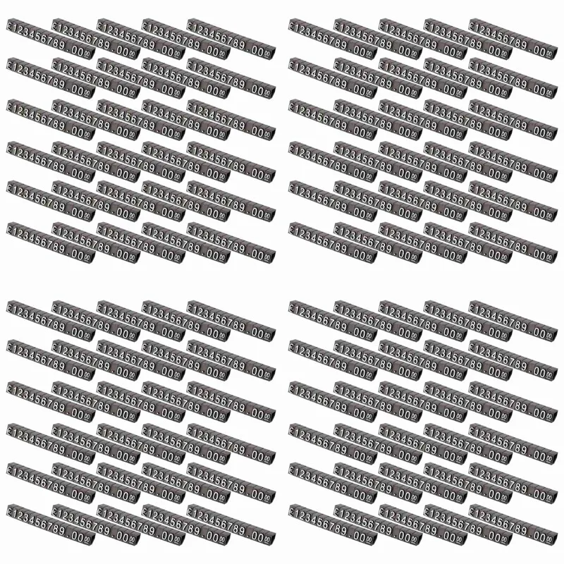 플라스틱 큐브 가격 표시 태그, 숫자 조절 스탠드 프레임, 라벨 샵, 120 세트