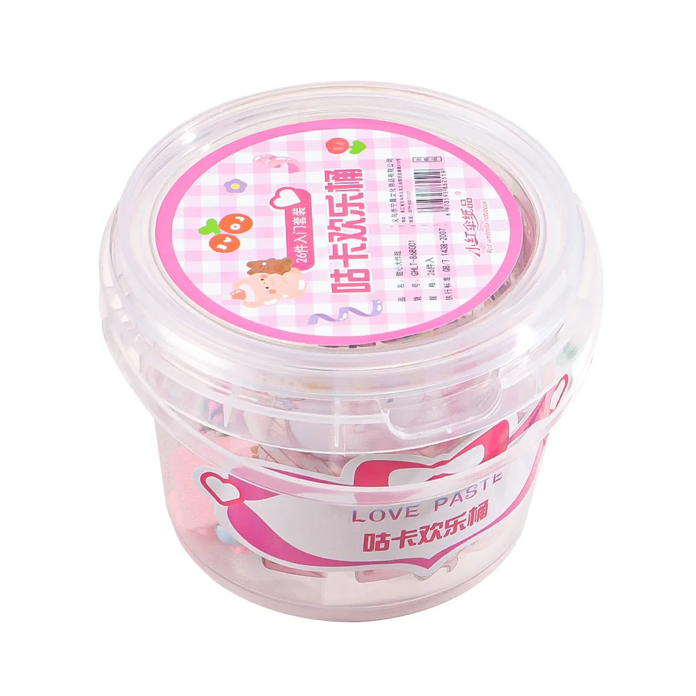 26PCS Guka Happy Bucket Guka Sticker Handbook Material Guka Set Cartoon Sticker Aesthetic