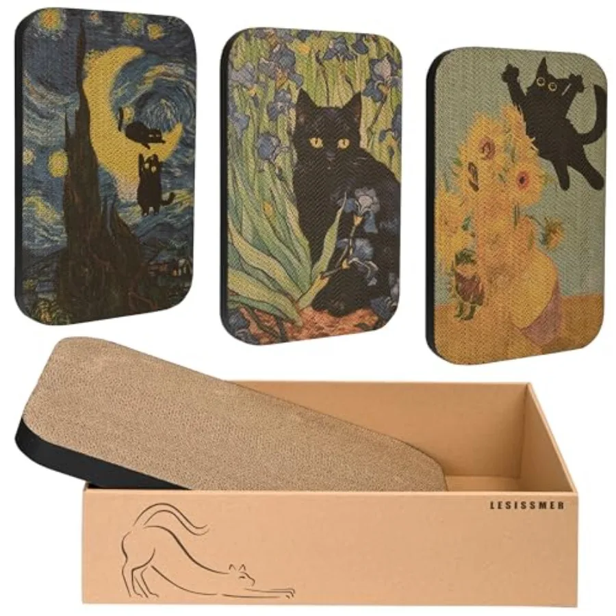 

Настенная когтеточка для кошек Art Cat, 3 шт., с коробкой, картонная, для защиты стен