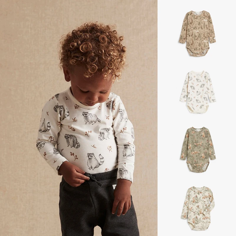 Spring Summer infant baby boy girl Romper Baby Bodysuits cotton Long-sleeved Briefs crawling suit onepice fashion baby clothing