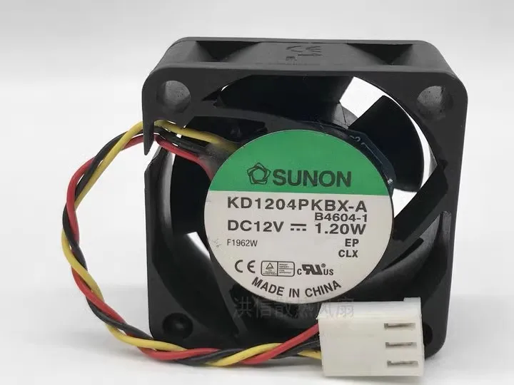 Free shipping original KD1204PKBX-A 4020 12V 1.20W 4CM 3-wire double ball cooling fan