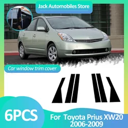 Car Window Trim Cover For Toyota Prius 20 XW20 2004~2009 Pillar Posts Stickers Black Carbon Fiber Silver B C Column Accessories