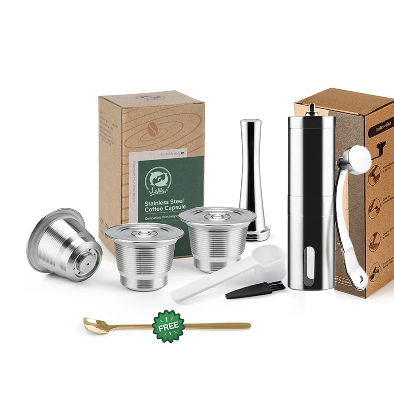 Nespresso wiederverwendbare Kaffeekapsel aus Edelstahl, nachfüllbare Filter, Espressotasse, passend für Inissia und Pixie Kaffeemaschine