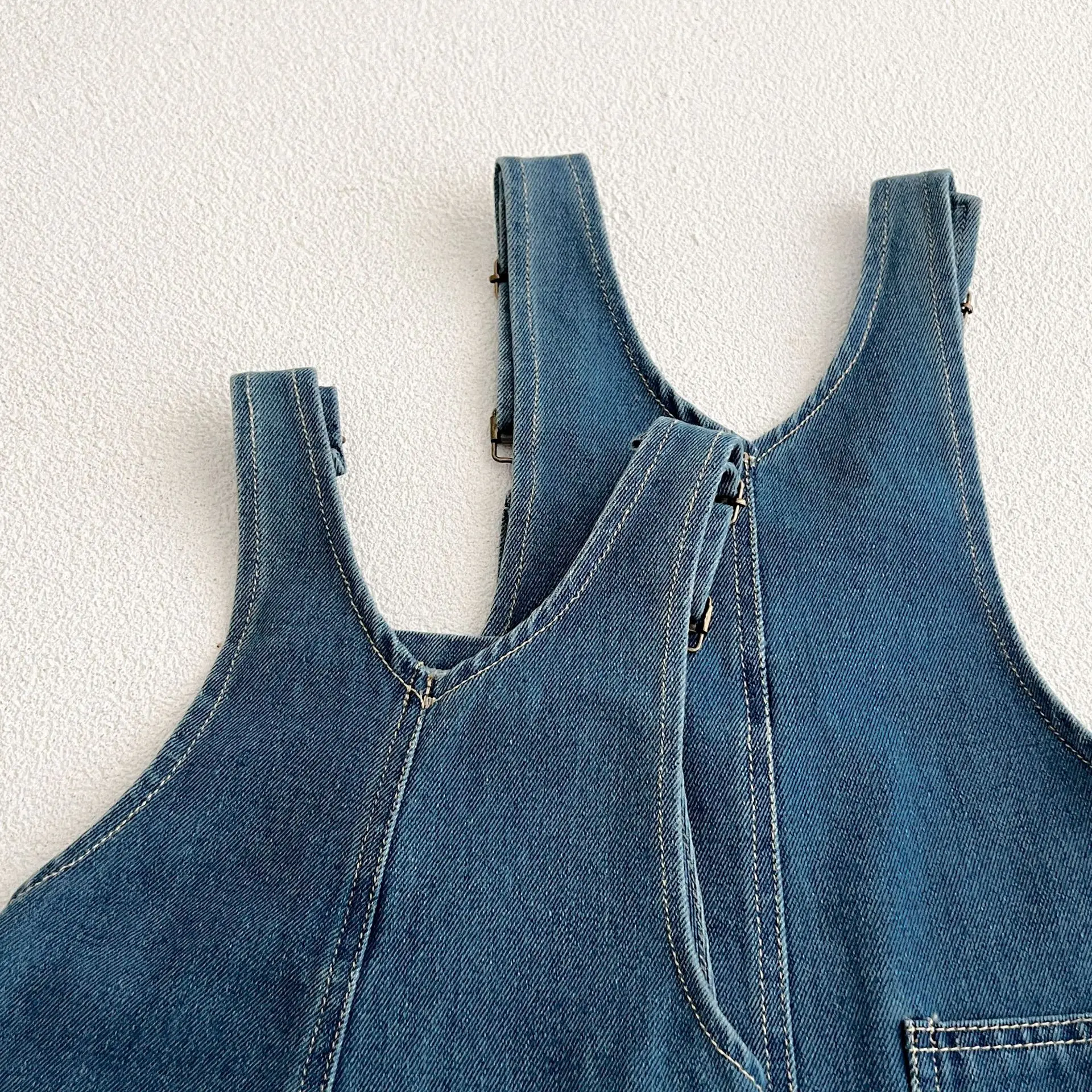 Sommer Baby Denim Overall Sticken Regenbogen Kleinkind Kind Junge Mädchen Tasche Lose Hosenträger Insgesamt Jeans Mode Overalls Kleidung – Detail 8