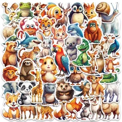 50pcs Vinyl Laptop Decals Cute Funny Cartoon Animals Stickers For Luggage Gutiar Phone Skateboard Diary Waterproof Graffiti