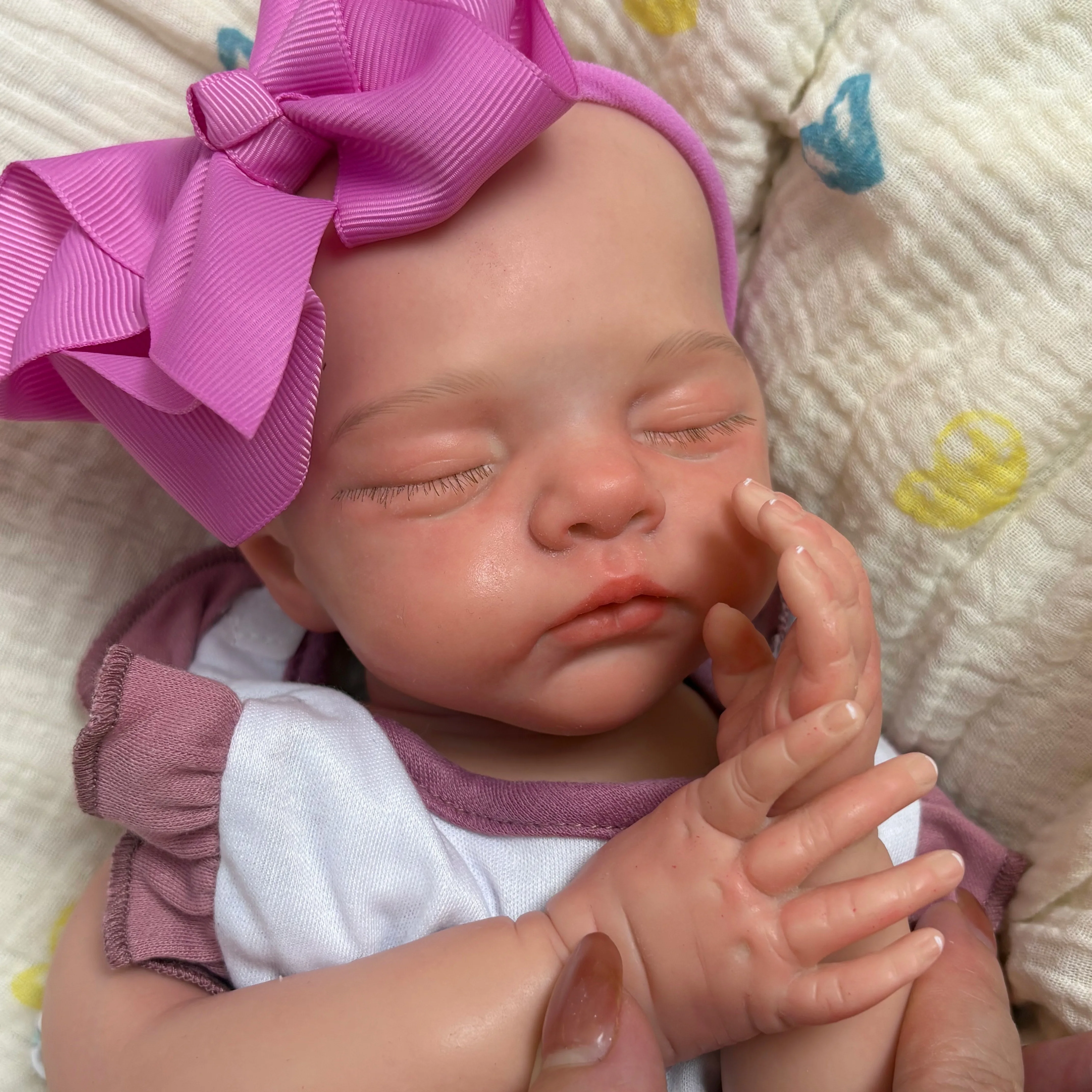 45cm Open Mouth Cleanable Elastic Silicone Irys Reborn Girl Doll, 3D Crafted Real Skin Texture, Vivid Bebe Reborn De Silicona