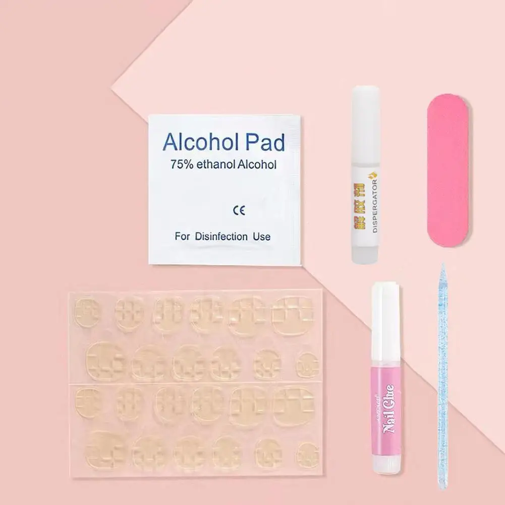 4/5/6PCs Press On Nail Tool Kit - Nail Glue, Mini Nail File And Shine Nail Buffer Block, Acrylic Sticks, Prep Pads For Nail H3M1