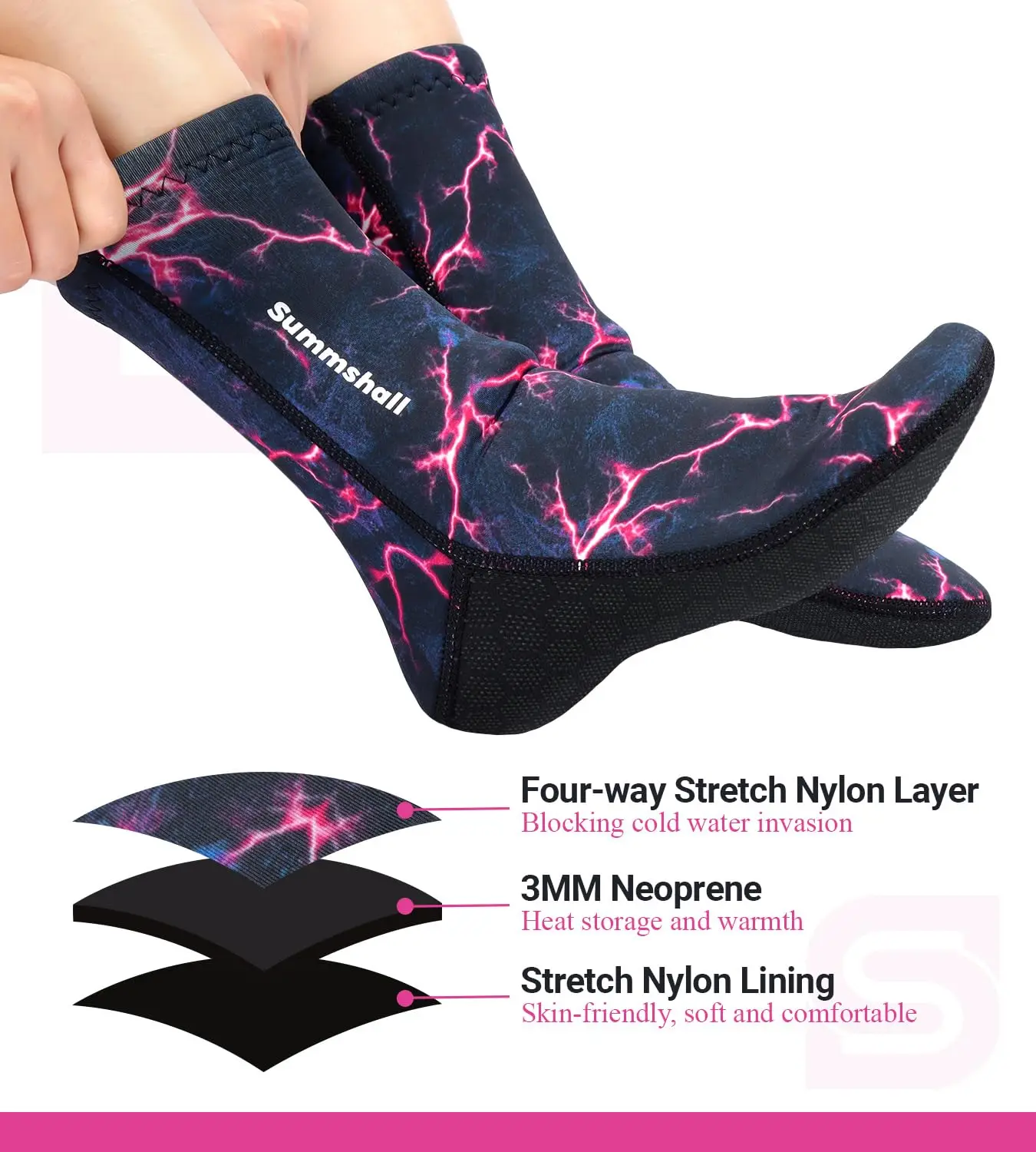 Calcetines de neopreno de 3mm para hombre y mujer, medias de buceo para deportes acuáticos, natación, kayak