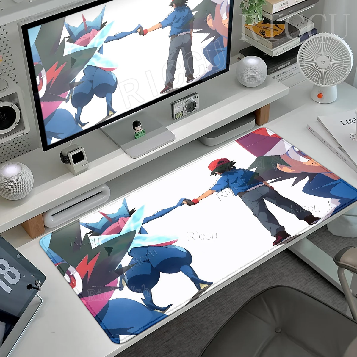 Mouse Pads Extended Gamer PC Aesthetics Pokemon Greninja Pattern Mats Offices Desk Accessories Anti-slip Carpet Gamer Rubber Rug