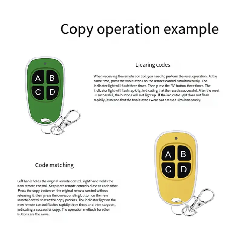 التكنولوجيا الجديدة بوابة كهربائية فتحت باب المرآب اللاسلكية التحكم عن بعد 433 ميجا هرتز 4-زر مفتاح الناسخ استنساخ الارسال