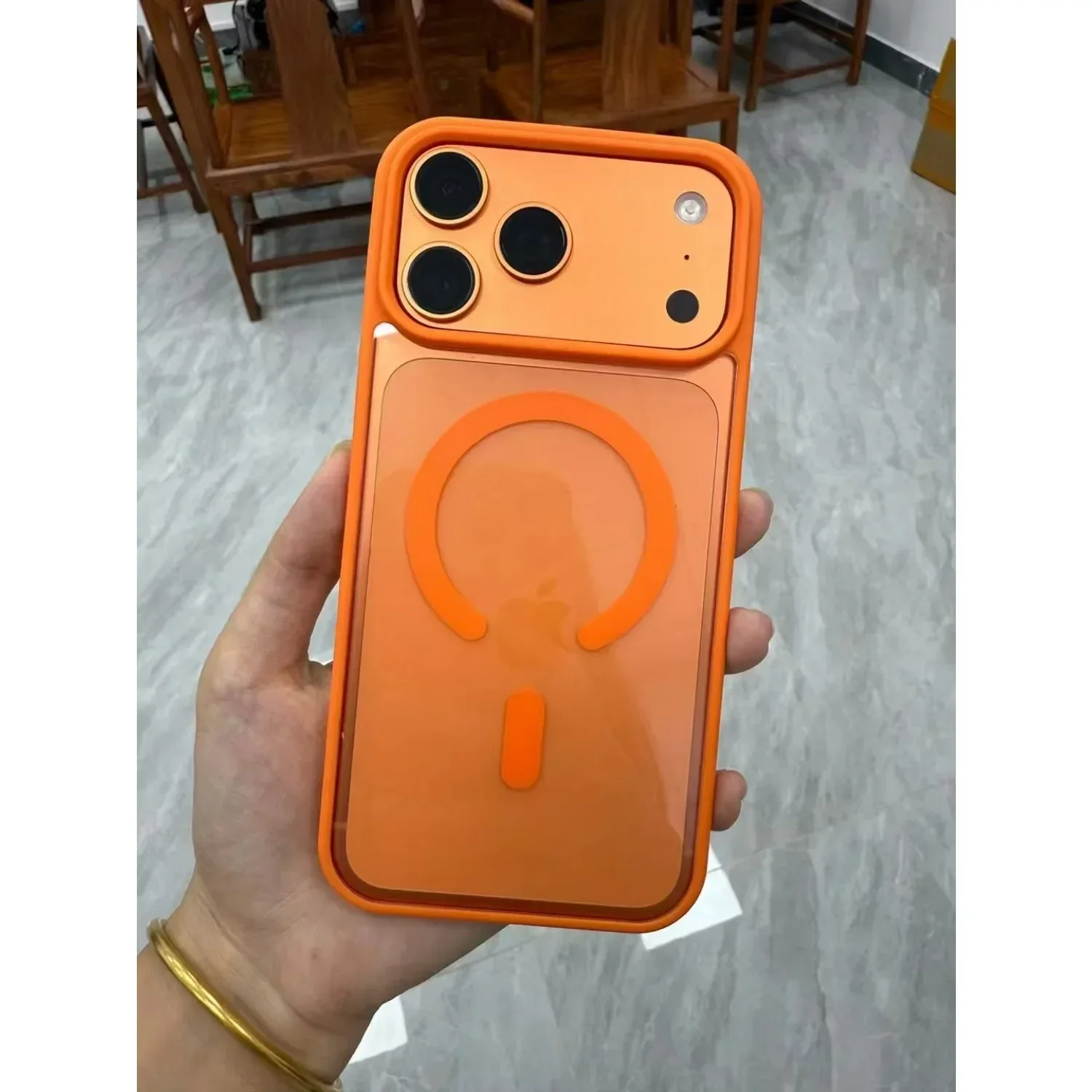 

Роскошный магнитный чехол для беспроводной зарядки Magsafe для iPhone 17, 11, 12, 13, 14, 15, 16, 17 Pro Max Plus, прозрачная жесткая задняя крышка