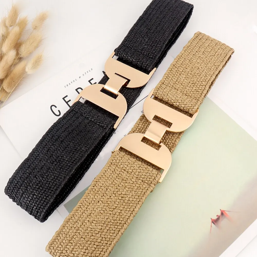 

1 Piece For Women Simple Symmetrical Buckle Fashion Belt For Decoration cintos de mujer anchos de elasticis pasek cinchos