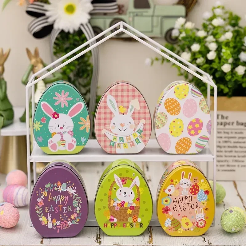 Osterhase Ei Kreative Bunte Pralinenschachtel Metall Schokolade Keks Weißblech Box Ostern Party Kind Geschenke Verpackung Dekoration