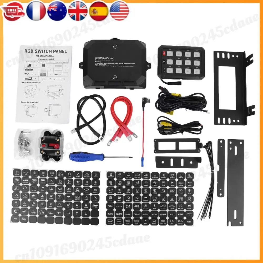 

Electronic Relay System 12/24V Caravan Control Panels DIY Backlit Universal Circuit Control Panel for LED Light Bar