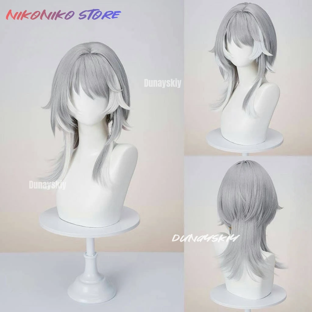 هونكاي ستار السكك الحديدية التشفير شعر مستعار تأثيري فضي رمادي الشعر مقاومة للحرارة الباروكات للنساء الفتيات الرجال كريسوس ورثة الحرة غطاء شعر مستعار كرنفال