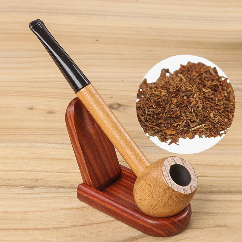 1PC Fashion Manual Wood Pipes Chimney Filter Long Smoking Pipe Herb Bakelite Tobacco Pipe Cigar Narguile Gift Smoke Mouthpiece