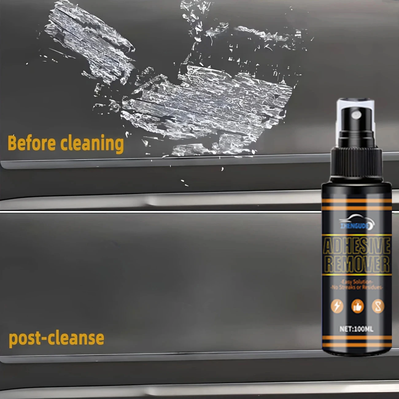 Multi-Purpose Adhesive Remover, Suitable for Glass, Tiles, Metal, and Plastic, Does Not Damage Surfaces, Quickly Removes Labels, Stickers, Masking Tape, and Other Adhesive Residues, Can Be Applied with a Spray and Wiped Off for a Traceless Finish
