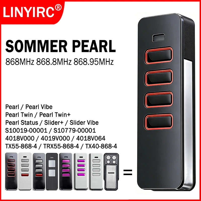Newest SOMMER Pearl 4018V000 TX55-868-4 Garage / Gate Remote Control 868MHz Work With SOMMER SOMloq2 Motor Receiver Controller