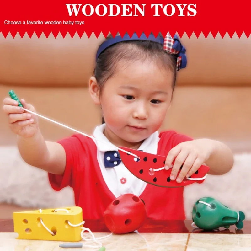 Montessori Educational Wooden Toys for Children 1 2 3 Years Baby Toys Kids 3D Wooden Puzzles Baby Learning Toy Child Puzzle Game