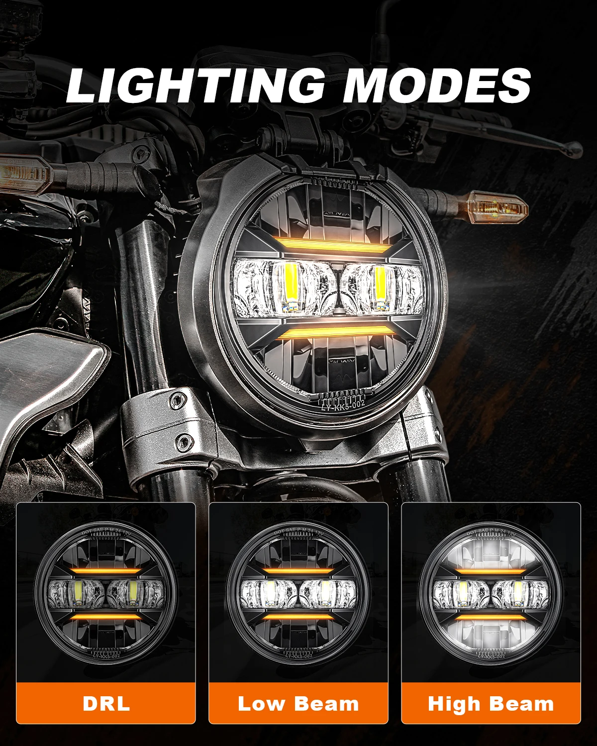 Universal 5.75 Inch Led 12V Headlight Motorcycle DRL 1 5 3/4 Headlamp For Harley Sportster Roadster Glide Dyna For Yamaha Honda