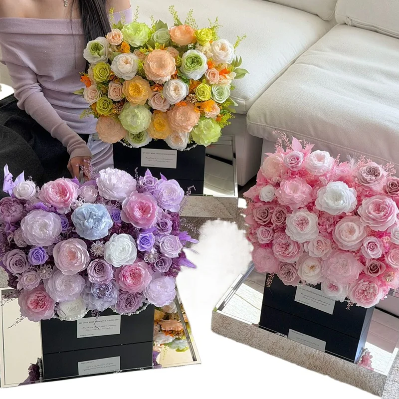 Qixi Festival confession gift immortal flower love rose acrylic dream warm garden for girlfriend girlfriend birthday