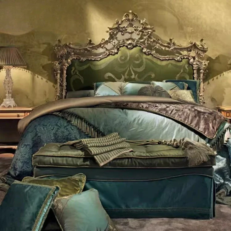 Cama de Lujo con Diseño Moderno para Dormitorio, Cama Móvil Europea Sencilla de Madera, Mueble Letto Matrimonial